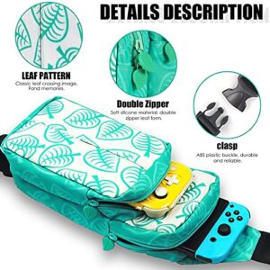 AOPUTTRIVER Travel bag for Nintendo Switch, Carrying Case for Nintendo Switch with Large Capacity, IP65 Waterproof for Nintendo Switch, Console, Dock, Joy-con Grip & Accessories (Turquoise Series)