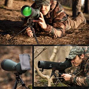 HD Spotting Scope with Tripod 20-60x80mm + LTE 4G Cellular Trail Cameras - BAK 4 Prism Spotting Scopes for Target Shooting Hunting Astronomy Bird Watching - 100% Waterproof Shockproof IP67