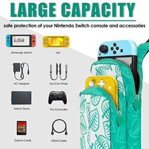 AOPUTTRIVER Travel bag for Nintendo Switch, Carrying Case for Nintendo Switch with Large Capacity, IP65 Waterproof for Nintendo Switch, Console, Dock, Joy-con Grip & Accessories (Turquoise Series)