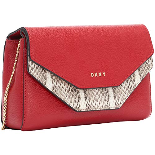 DKNY Women's Everyday Multipurpose Crossbody Handbag Clutch Sling Bag, Bright Red/Natural Lisa Clutch, One Size US