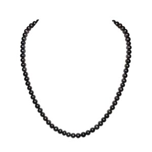 black freshwater cultured pearl necklaces 22 inch for women aa quality 8mm black necklace sterling silver clasp - orien jewelry