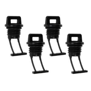 quluxe 4 pcs black plastic hull drain plug kit, kayak canoe boat drain holes plugs replacement accessories