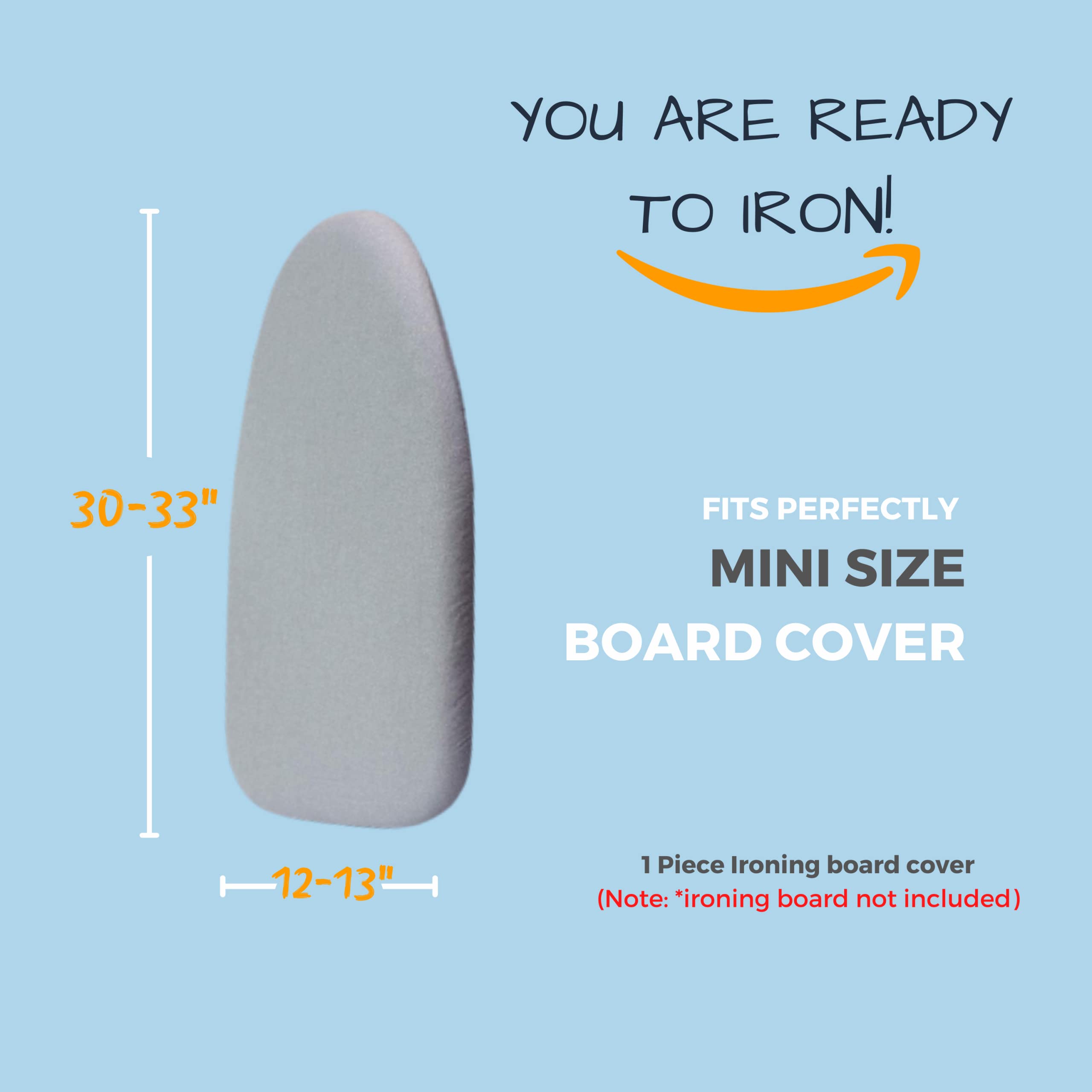 SAVUK 12 X 30 inch Smart Table top Ironing Board Cover and Pad with Standard Size, Fits Small, Mini Board, Extra Thick Padding, Elastic Cord, Heat Resistance (Replacement Cover and Pad 12"x30")