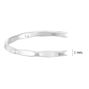 AeraVida Exquisite Casual Slim Oval Texture Surface Stackable .925 P Sterling Silver Single Band romise or Wedding Ring - Size 7