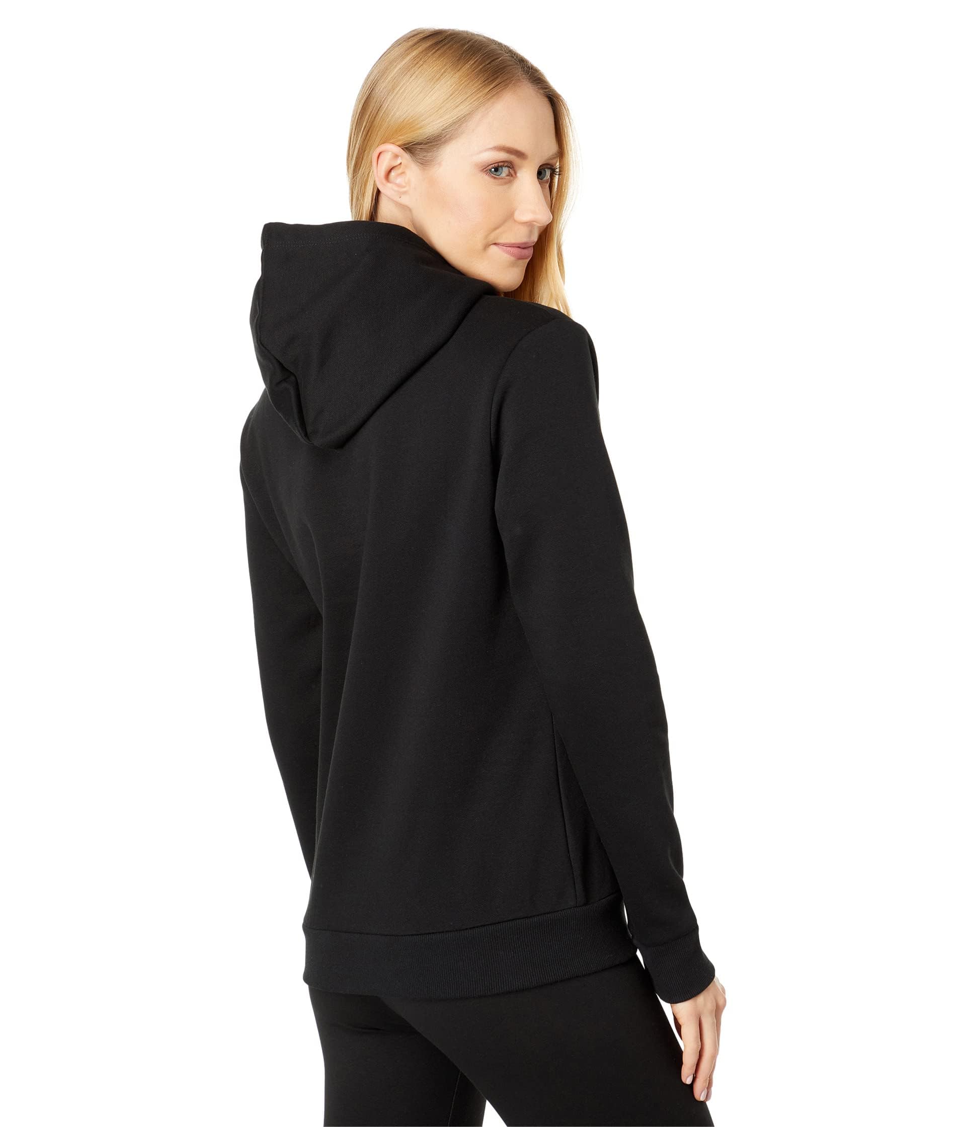 PUMA Womens Essentials Logo Fleece Hoodie (Available In Plus Sizes) Sweatshirt, Cotton Black, Small Plus