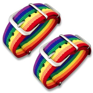 xgigix rainbow gay lgbtq pride bracelets - 2pcs couple adjustable rainbow watch bands - best lgbtq gift for gay & lesbian. incoluded 5pcs tattoo stickers.