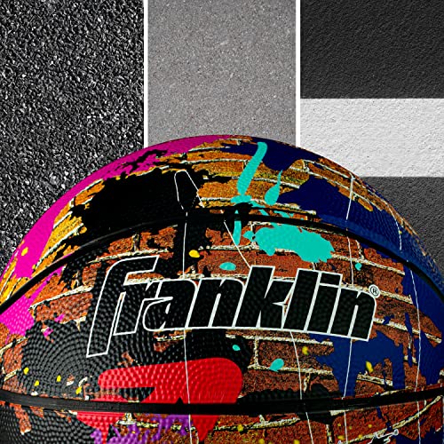 Franklin Sports Hard Court Basketball - Official Size Basketball - Indoor + Outdoor Street Basketball - 29.5" Rubber Basketball - Air Pump Included