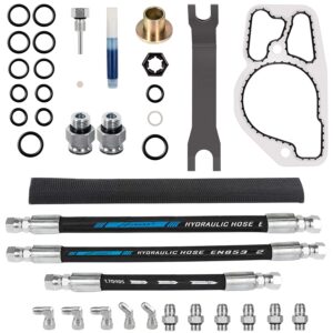 high pressure oil pump hpop hoses lines kit & crossover line & master service kit for ford 7.3l powerstroke diesel engines f-series e-series excursion 1999 2000 2001 2002 2003