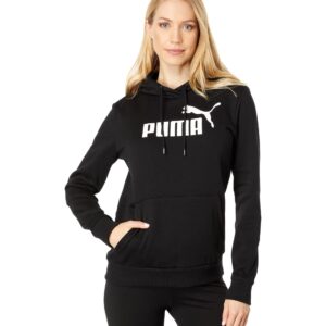 PUMA Womens Essentials Logo Fleece Hoodie (Available In Plus Sizes) Sweatshirt, Cotton Black, Small Plus