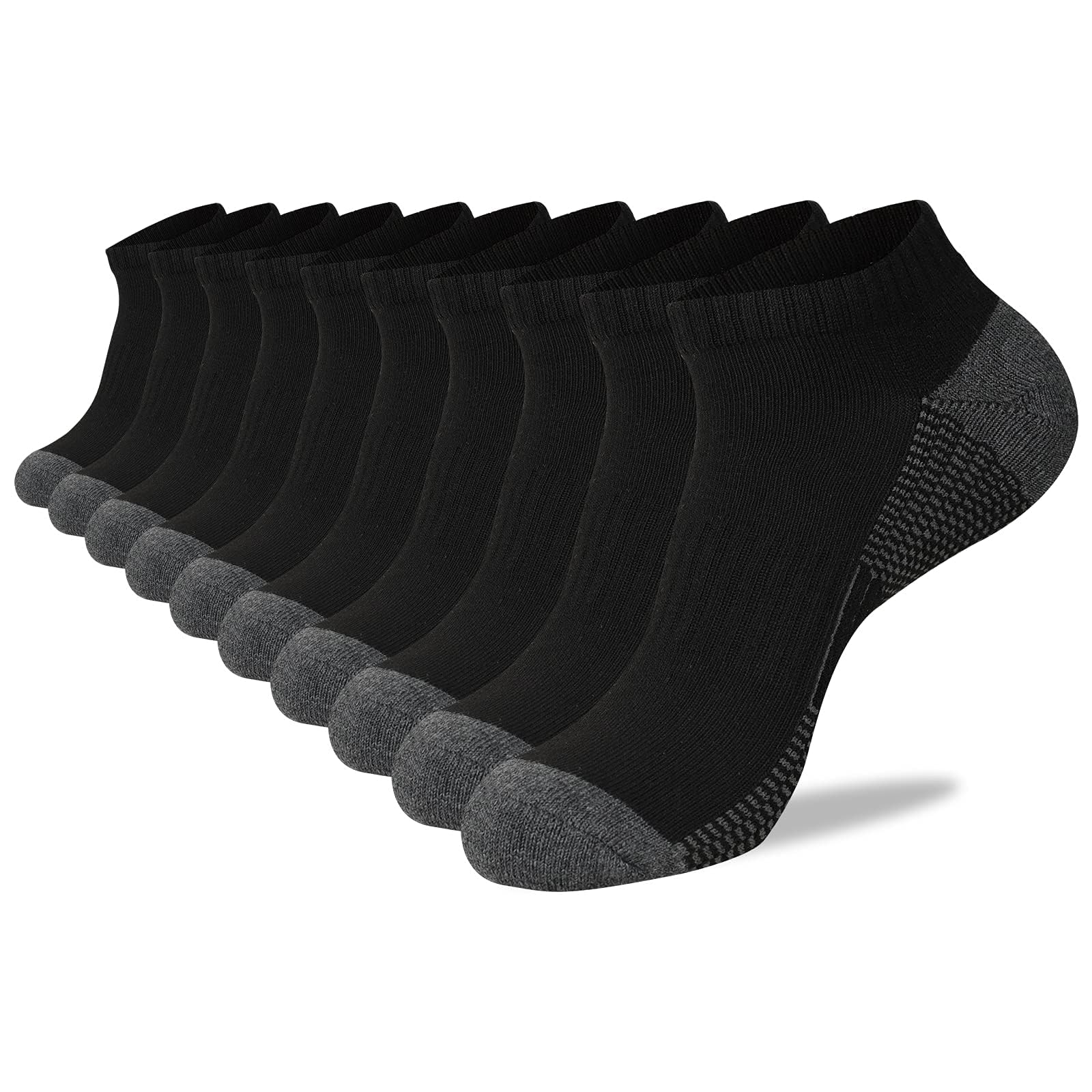 COOVAN 10 Pack Mens Ankle Low Cut Socks Athletic Cushion Casual Socks