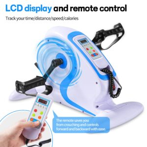 DQGM Motorized Pedal Exercise Bike, Mini Electric Pedal Rehabilitation Machine for Elderly Leg and arm Rehabilitation, Suitable for Office or Home use.