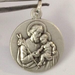 I G J 925 Sterling Silver Saint Joseph Medal - Patron Saint of Workers and Good Death and of the Universal Church