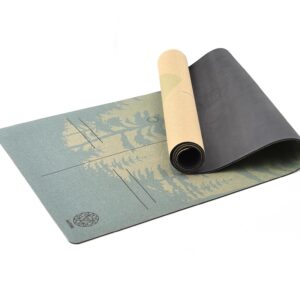 Peaceful Mountain SatoriConcept Cork Yoga Mat with Strap,100% Eco Friendly Cork & Rubber, Lightweight with Perfect Size (72”x24”) and 4mm Thick, Sweat-Resistant, Innovative Exercise Mat for Hot Yoga