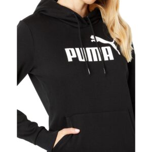 PUMA Womens Essentials Logo Fleece Hoodie (Available In Plus Sizes) Sweatshirt, Cotton Black, Small Plus