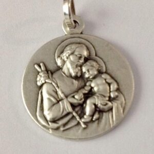 I G J 925 Sterling Silver Saint Joseph Medal - Patron Saint of Workers and Good Death and of the Universal Church