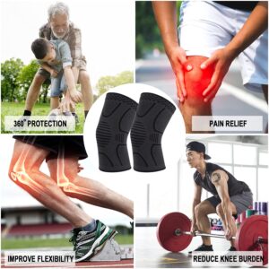 Double Couple 2 Pack Copper Knee Brace Knee Compression Sleeve Support for Men Women Knee Pain Working Out Running Sport Arthritis