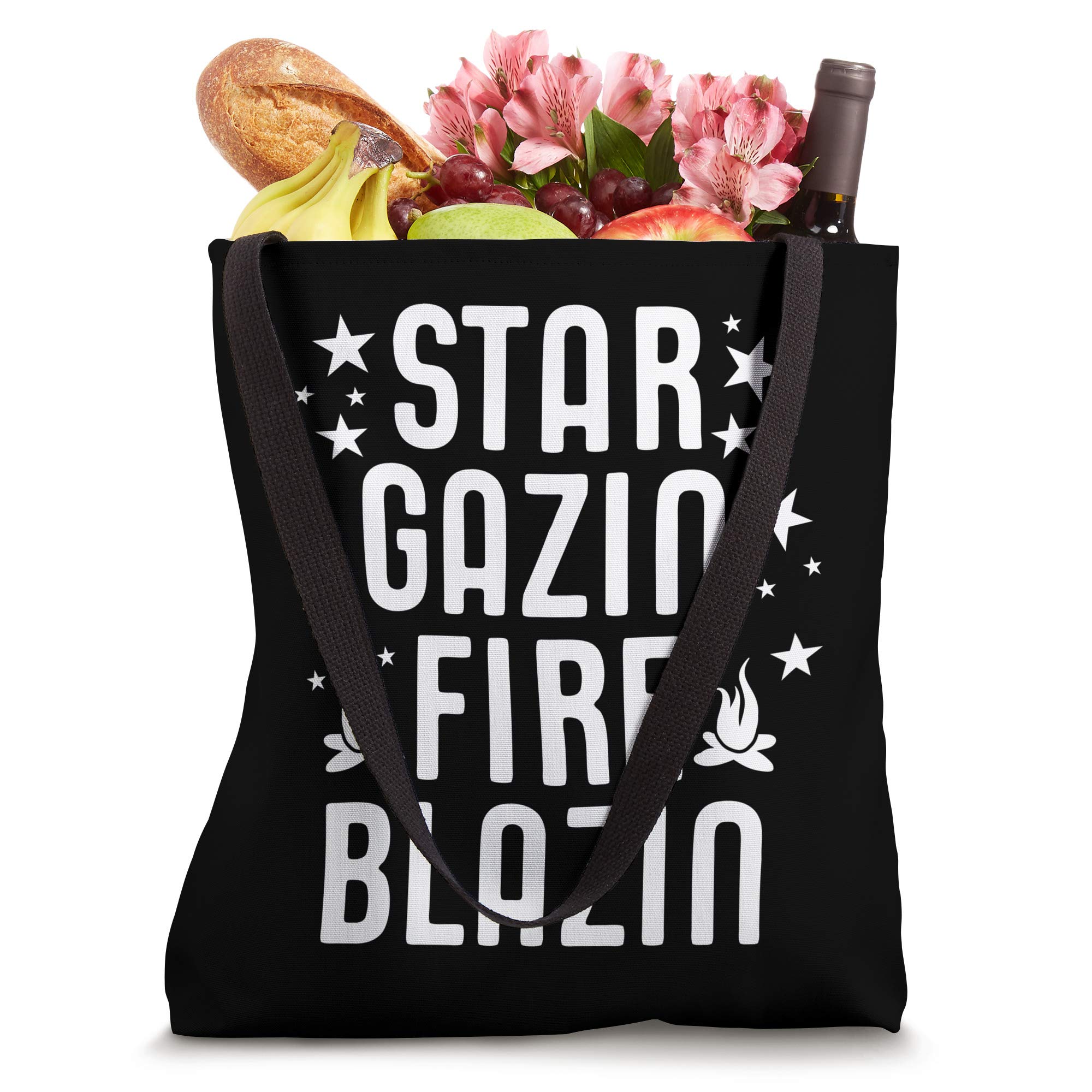 Star Gazing Fire Blazin Campfire Outdoors Camp Tote Bag