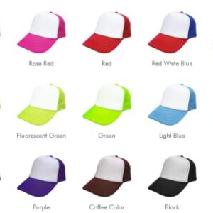 MR.R Sublimation Blank Polyester Mesh Cap Mesh Hat Two Tone Trucker Summer Mesh Cap with Adjustable Snapback,Rose Red,6 Pieces per Pack