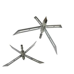 LEOBEE 9 Pcs Turkey Hunting Arrow Head 4" 200 Grain 4 Blade Huge Cut Broadhead for Crossbow Compound Bow.