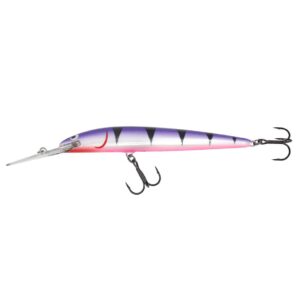 northland tackle rumble stick fishing lure, freshwater deep diving trolling crankbait for walleye, perfect lure for any kit, purple tiger, size #4, 4.25", 3/8 oz