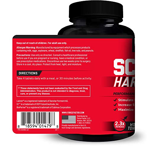 Force Factor SCORE! Hardcore, 3-Pack, Nitric Oxide Booster Supplement for Men with L-Citrulline, Yohimbe, Black Maca & B Vitamins to Boost Increase Stamina, Maximize Physical Performance, 360 Tablets