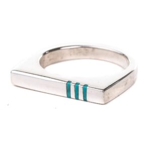 turquoise skies tskies spirit stone: turquoise sterling silver squared ring (size 7)