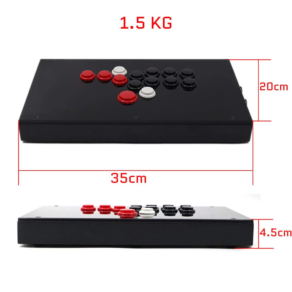 TruBoost FightBox F8-PS All Buttons Arcade Joystick Game Controller For PS4/PS3/PC Sanwa OBSF-24 30 Leverless-Style