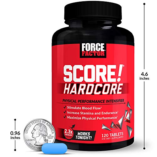 Force Factor SCORE! Hardcore, 3-Pack, Nitric Oxide Booster Supplement for Men with L-Citrulline, Yohimbe, Black Maca & B Vitamins to Boost Increase Stamina, Maximize Physical Performance, 360 Tablets