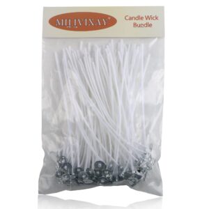 milivixay 100 piece 10 inch candle wicks-pre-waxed-candle wicks for candle making.