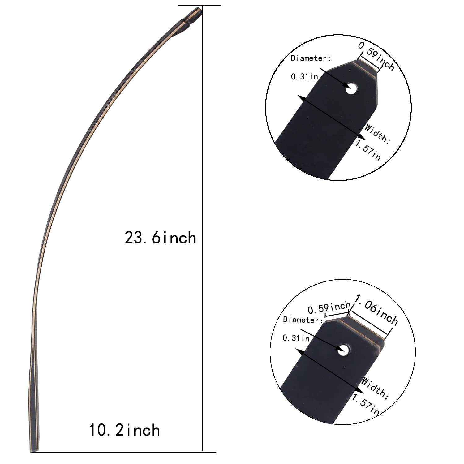 SinoArt 60“ BlackHunter-L Takedown Long Bow Original Limbs Right & Left Hand Only 25-65LBs (40Lbs, Right Hand)