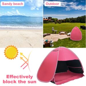 LVOERTUIG Beach Sun Shelter, Mini Sun Shade for Beach, Full-Automatic Portable Sun Shelter Head Shade Protection Tent for Personal Sun Protection/Shelter Windproof and Sand-Proof