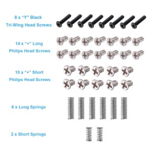 Replacement Full Screws Springs Set For Nintendo Switch Joy-con Controller, EMiEN Philip’s Triwing Head Screws Replacement for Switch Joy-con