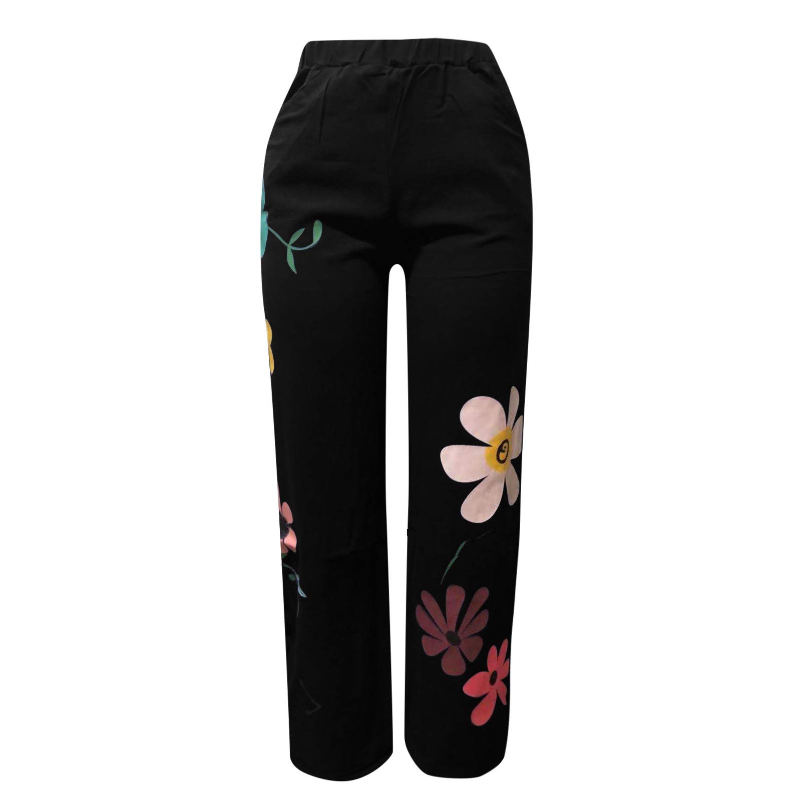 SHOPESSA Harem Sweatpants for Women Boho Cotton Linen Capri Pants Y2K Pocket Baggy Pants