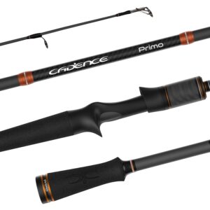 Cadence Primo Baitcasting Rod - Strong & Sensitive Fishing Rod, 40 Ton Carbon Fiber Ultralight Casting Rod with Fuji Reel Seat, Stainless Steel Guides with SiC Inserts, Fishing Pole (Primo-701B-MF)