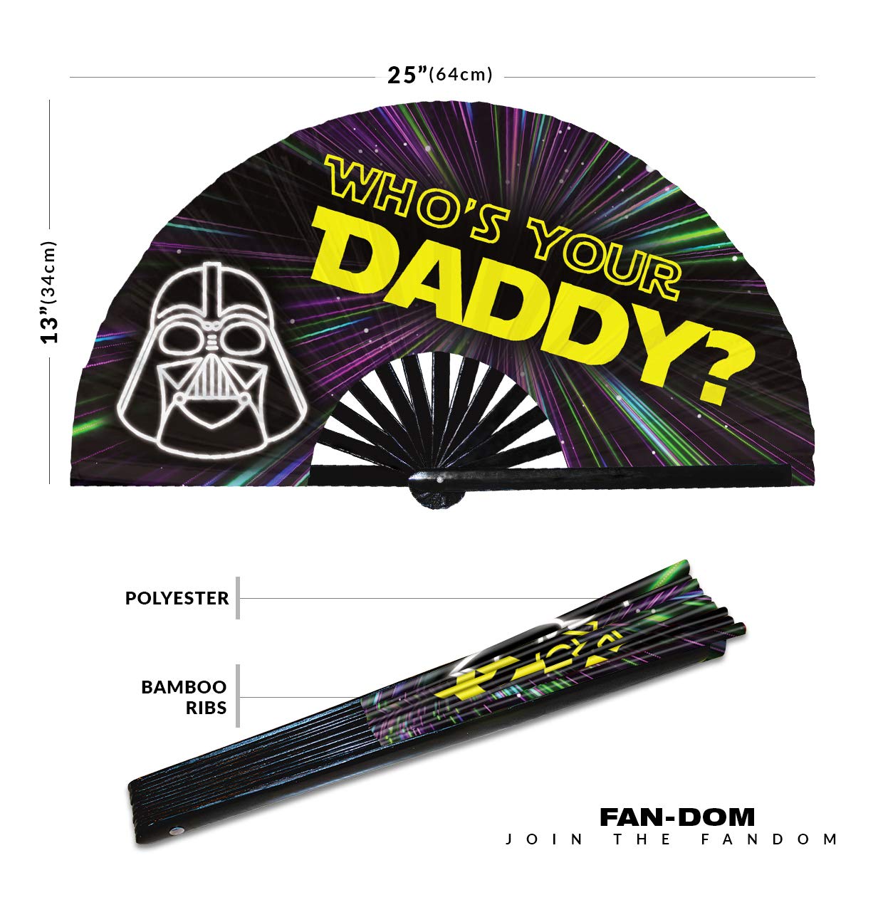 Daddy Please Daddy Yes, Daddy? DILF Sugar Daddy Come to Daddy Who's your daddy? Call me Daddy Dom Daddy Issues Hand Fan UV Glow (Style 7)