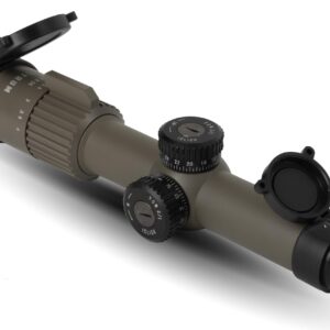 Monstrum Alpha 1-4x24 First Focal Plane FFP Rifle Scope with MOA Reticle | Flat Dark Earth | H-Series 30mm Offset Scope Rings | Bundle