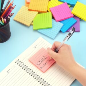 Early Buy Lined Sticky Notes with Lines 3x3 Self-Stick Notes 9 Bright Color 9 Pads, 70 Sheets/Pad