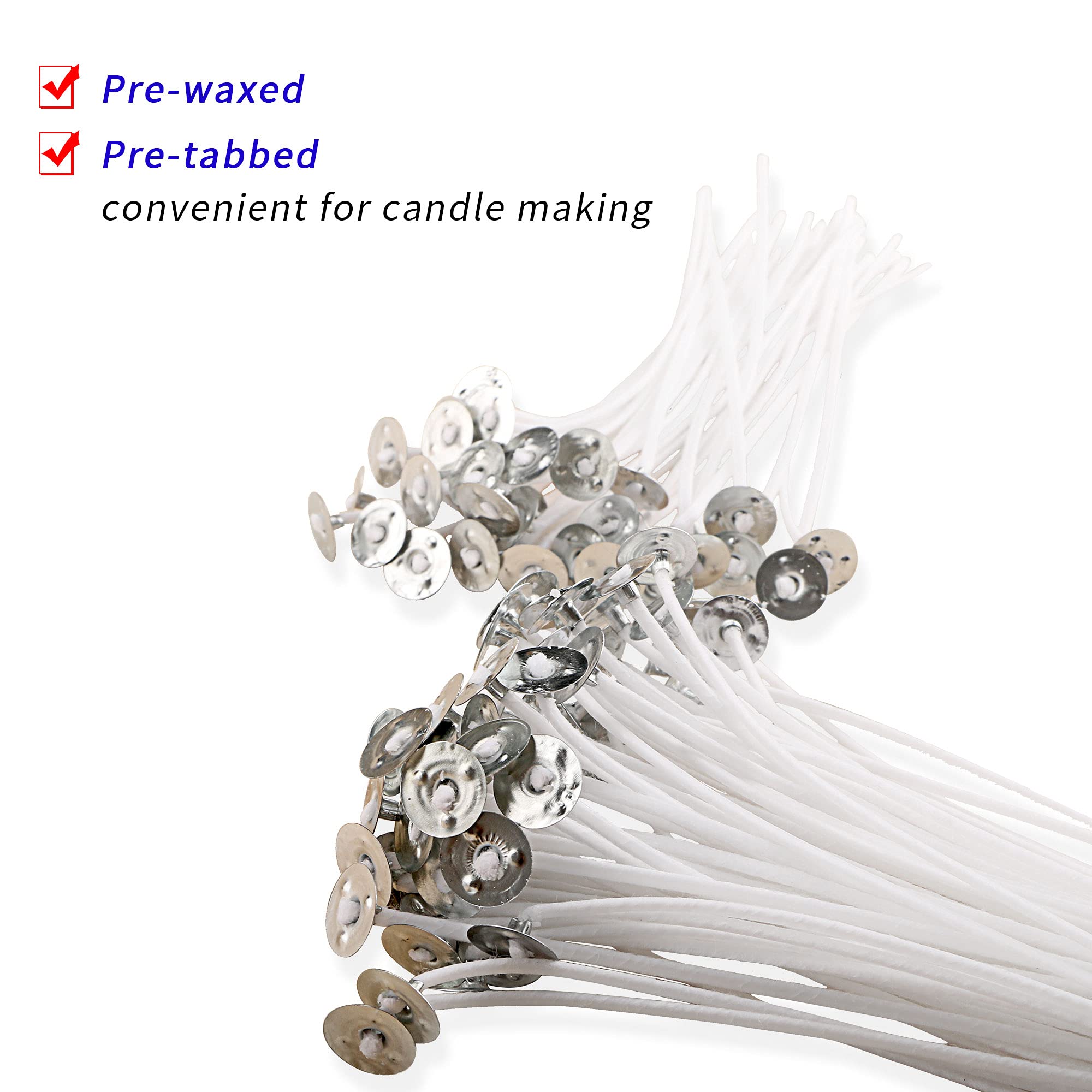 MILIVIXAY 100 Piece 10 inch Candle Wicks-Pre-Waxed-Candle Wicks for Candle Making.