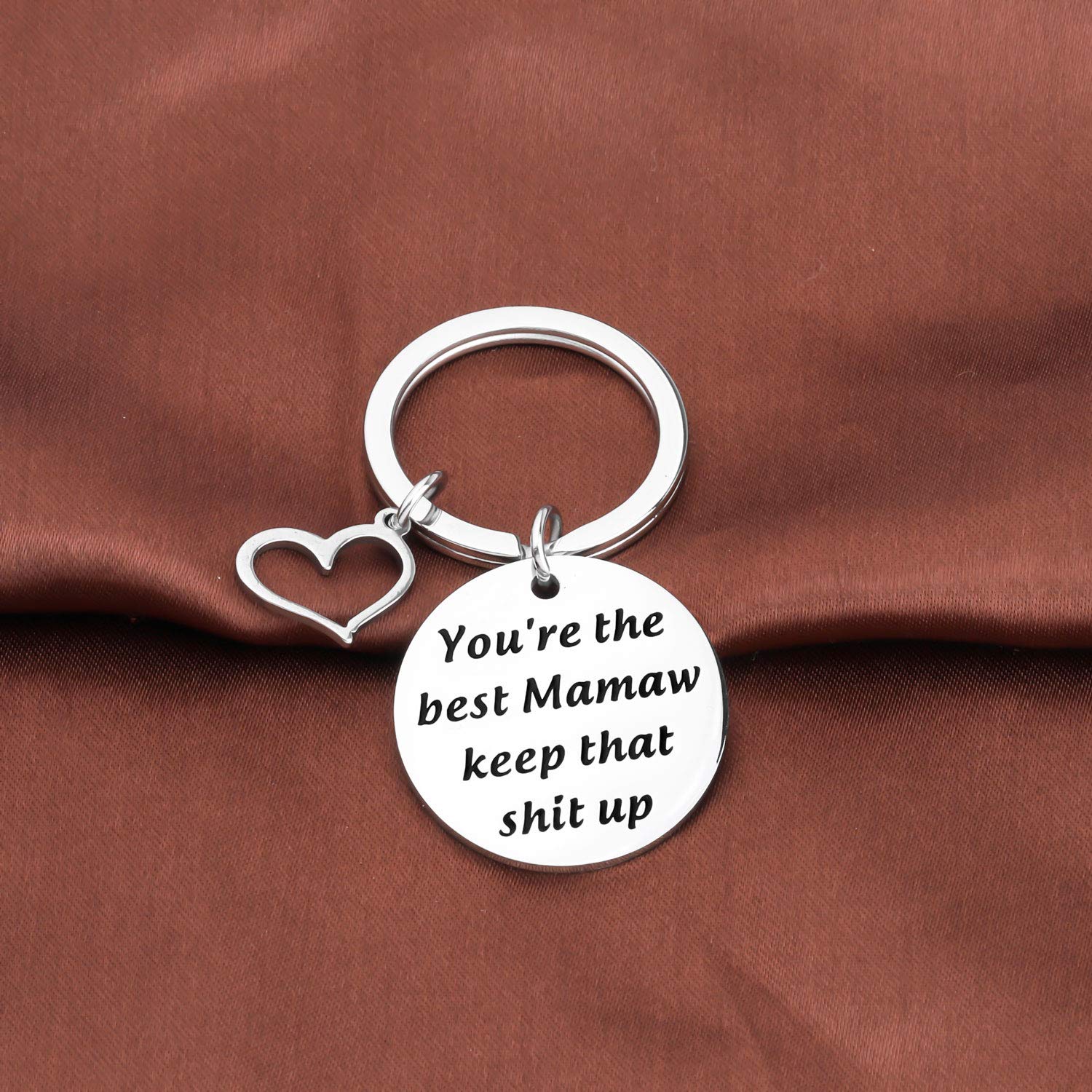 KUIYAI Funny Grandma Gift You're The Best Mamaw Keep That Shit Up Keychain Mother's Day Gift(Best Mamaw KS)