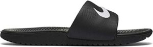 nike kids' kawa slide (gs/ps) athletic sandal (5 big kid, black/white/black, numeric_5)