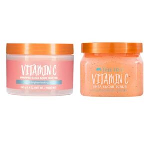 Tree Hut Vitamin C Shea Sugar Scrub And Body Lotion Set! Formulated With Certified Shea Butter, Vitamin C and Alpha Hydroxy Acid! That Leaves Skin Feeling Soft & Smooth! (Vitamin C Set),2 Piece Set