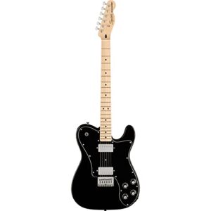 squier affinity series deluxe telecaster electric guitar, with 2-year warranty, black, maple fingerboard