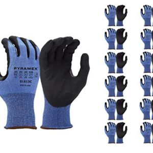 Pyramex GL613C Series Nitrile Micro Foam Safety Gloves Touchscreen Capability 2X Large