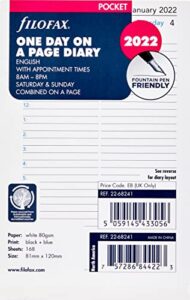 filofax pocket day per page english appointments diary - 2022