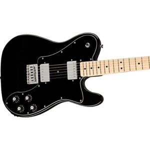 Squier Affinity Series Deluxe Telecaster Electric Guitar, with 2-Year Warranty, Black, Maple Fingerboard