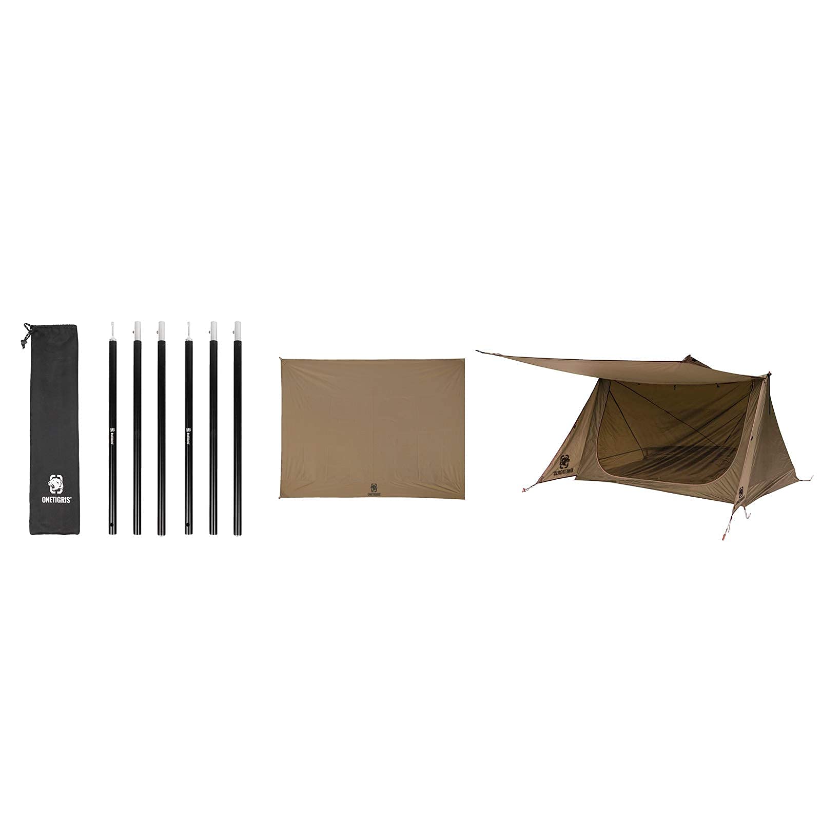 OneTigris Backwoods Bungalow 2.0 & Tent Footprint & Tent Poles (1.25m)