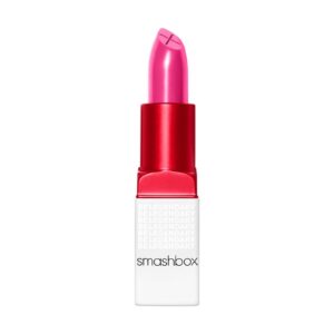 smashbox be legendary prime & plush lipstick, rich color, satin finish, 0.12 oz., poolside