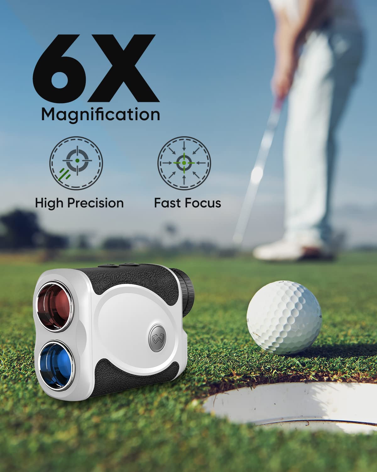 WOSPORTS Golf Rangefinder, 800 Yards Laser Rangefinder, High-Precision Flag Lock/Speed/Distance, Tournament Legal Rangefinder for Golfing,Target Shooting and Hunting,with Battery