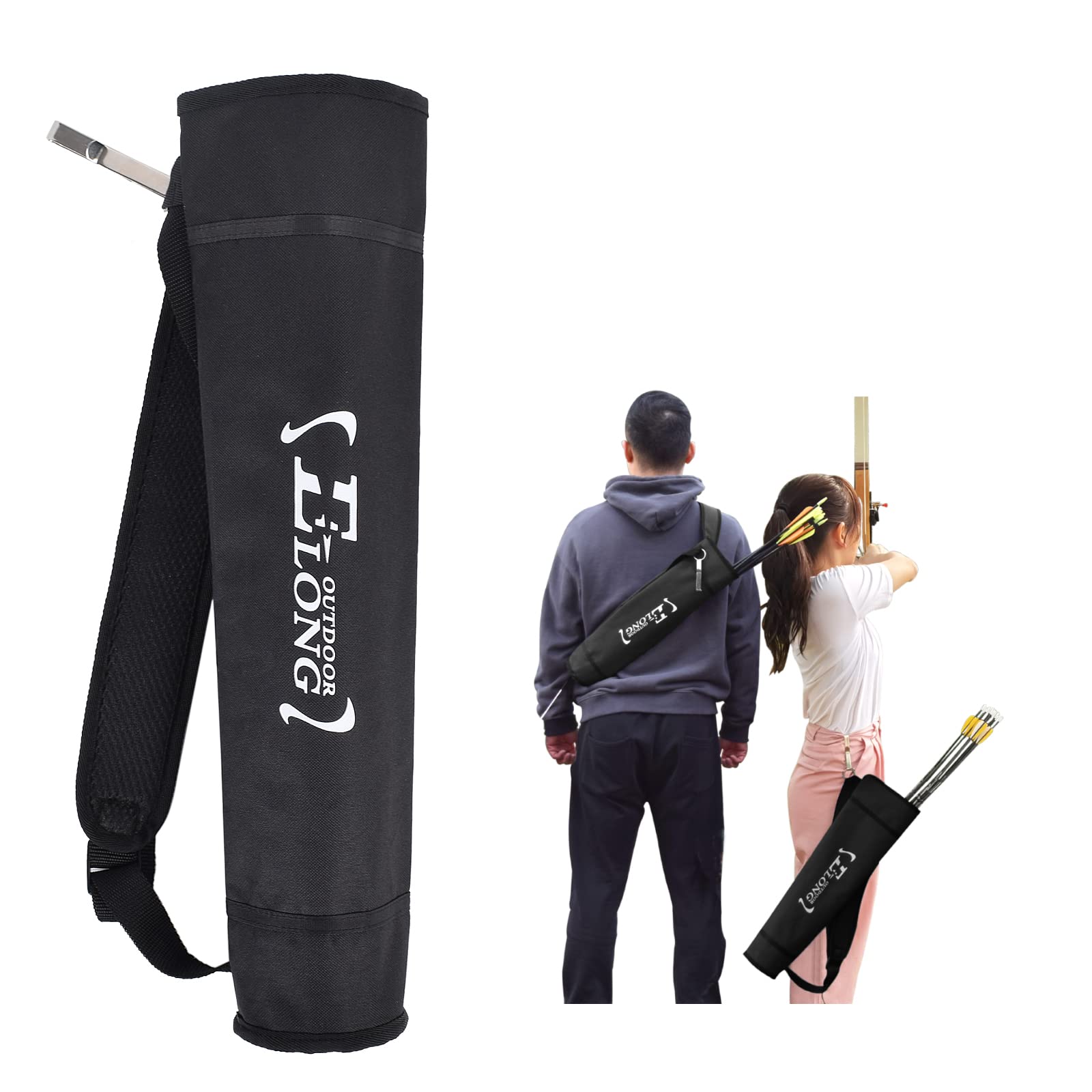 ELONG Adjustable Archery Back Arrow Quiver Holder - Upgraded Quiver Arrows for Compound Recurve Bow and Hunting Target Practicing Youth and Adults