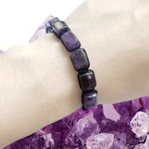 HESHPAWS Genuine Amethyst Adjustable Bracelets Crystal Healing Stones Bracelets Supernatural Reiki Natural Stones Bead Bracelets for Women Men (Amethyst)